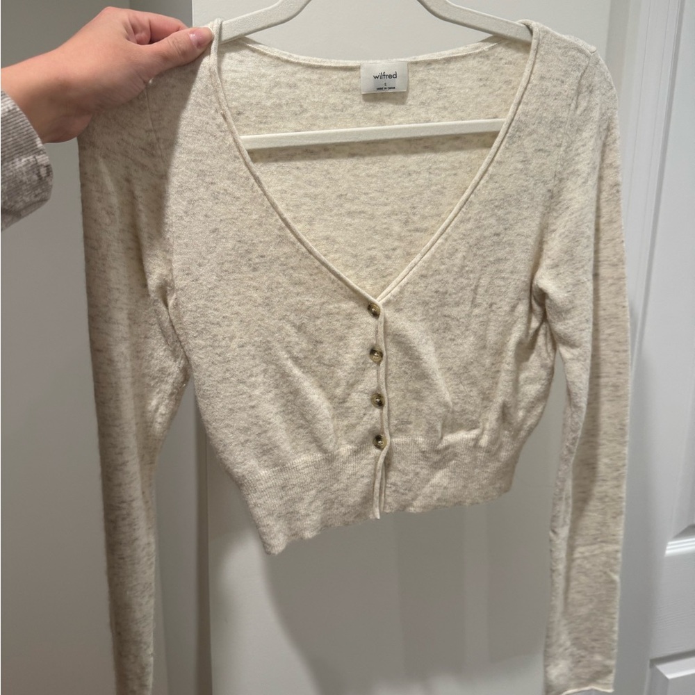 Aritzia Wilfred Cashmere Wool Cropped Sweated